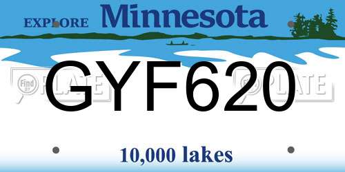 GYF620 Minnesota License Plate