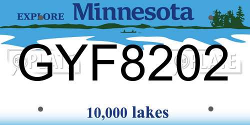 GYF8202 Minnesota License Plate