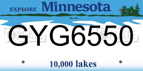 GYG6550 Minnesota License Plate