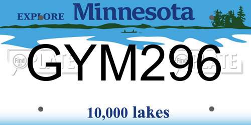 GYM296 Minnesota License Plate