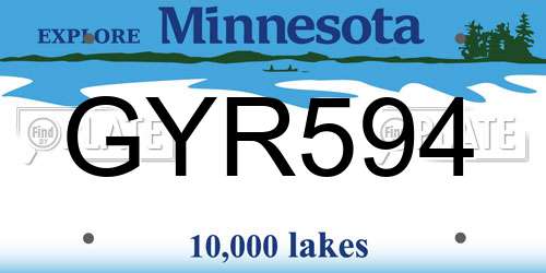 GYR594 Minnesota License Plate