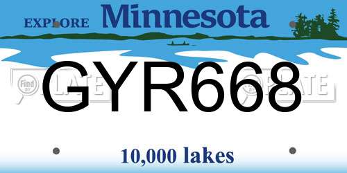 GYR668 Minnesota License Plate