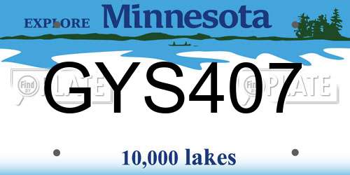 GYS407 Minnesota License Plate
