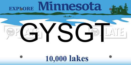 GYSGT Minnesota License Plate