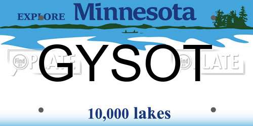 GYSOT Minnesota License Plate