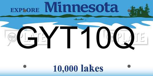 GYT10Q Minnesota License Plate