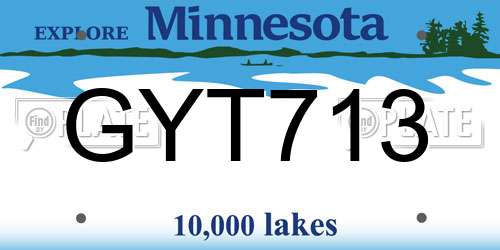 GYT713 Minnesota License Plate