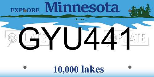 GYU441 Minnesota License Plate