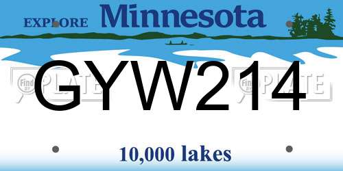 GYW214 Minnesota License Plate