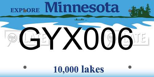 GYX006 Minnesota License Plate