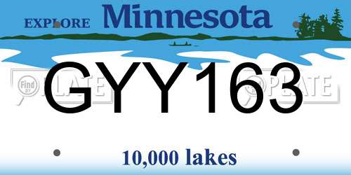 GYY163 Minnesota License Plate