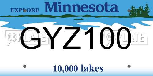 GYZ100 Minnesota License Plate