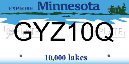 GYZ10Q Minnesota License Plate