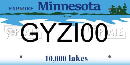 GYZI00 Minnesota License Plate