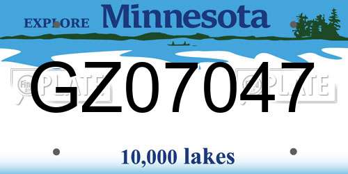 GZ07047 Minnesota License Plate