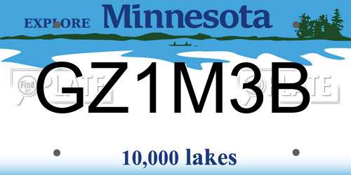 GZ1M3B Minnesota License Plate