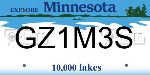 GZ1M3S Minnesota License Plate
