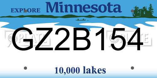 GZ2B154 Minnesota License Plate