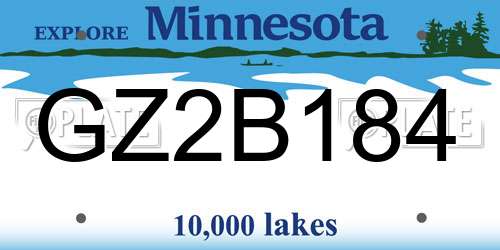 GZ2B184 Minnesota License Plate