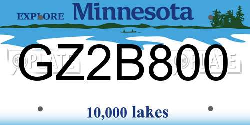GZ2B800 Minnesota License Plate