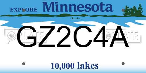 GZ2C4A Minnesota License Plate
