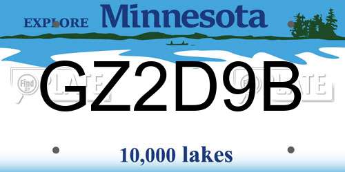 GZ2D9B Minnesota License Plate