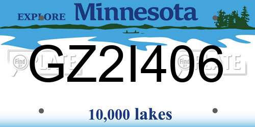 GZ2I406 Minnesota License Plate