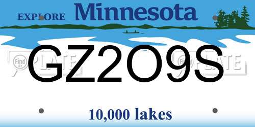 GZ2O9S Minnesota License Plate