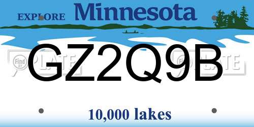GZ2Q9B Minnesota License Plate