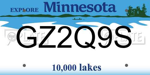 GZ2Q9S Minnesota License Plate