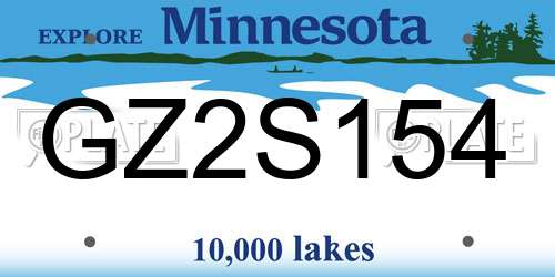 GZ2S154 Minnesota License Plate