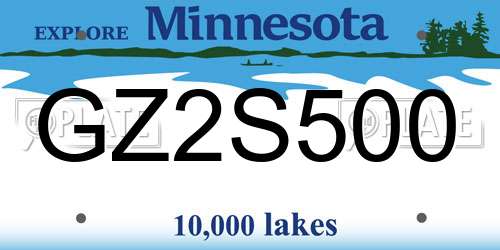 GZ2S500 Minnesota License Plate