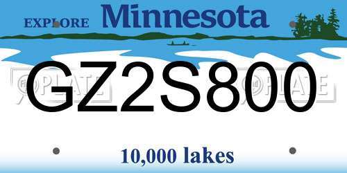 GZ2S800 Minnesota License Plate