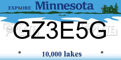 GZ3E5G Minnesota License Plate