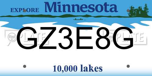 GZ3E8G Minnesota License Plate