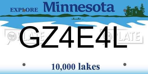 GZ4E4L Minnesota License Plate