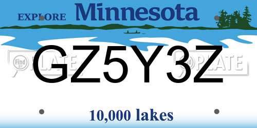 GZ5Y3Z Minnesota License Plate