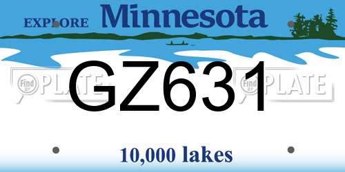 GZ631 Minnesota License Plate