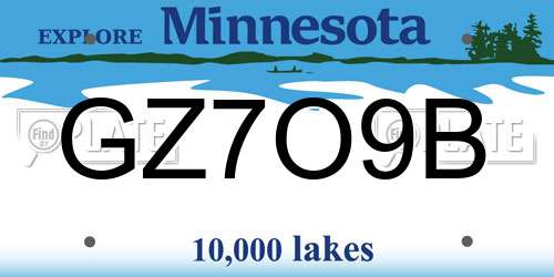 GZ7O9B Minnesota License Plate