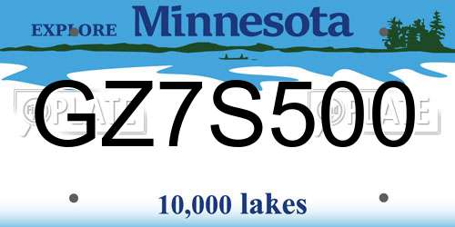 GZ7S500 Minnesota License Plate