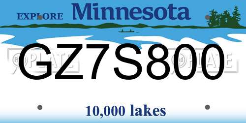 GZ7S800 Minnesota License Plate