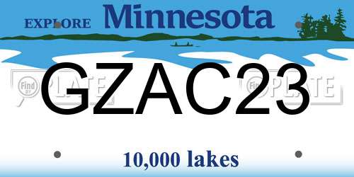 GZAC23 Minnesota License Plate