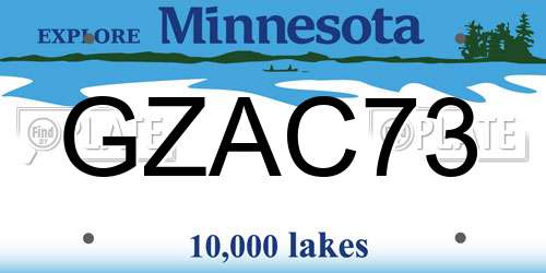 GZAC73 Minnesota License Plate
