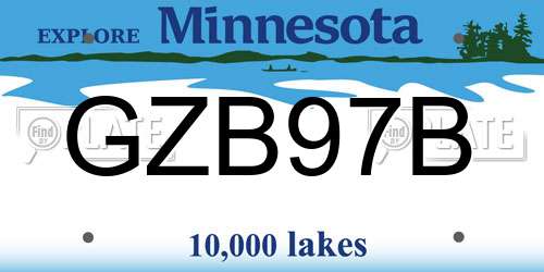 GZB97B Minnesota License Plate