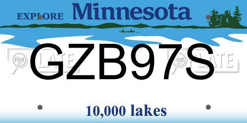 GZB97S Minnesota License Plate