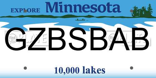 GZBSBAB Minnesota License Plate