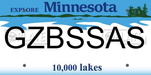 GZBSSAS Minnesota License Plate
