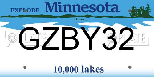 GZBY32 Minnesota License Plate