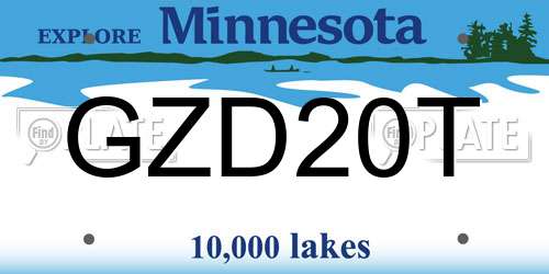 GZD20T Minnesota License Plate