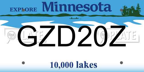 GZD20Z Minnesota License Plate